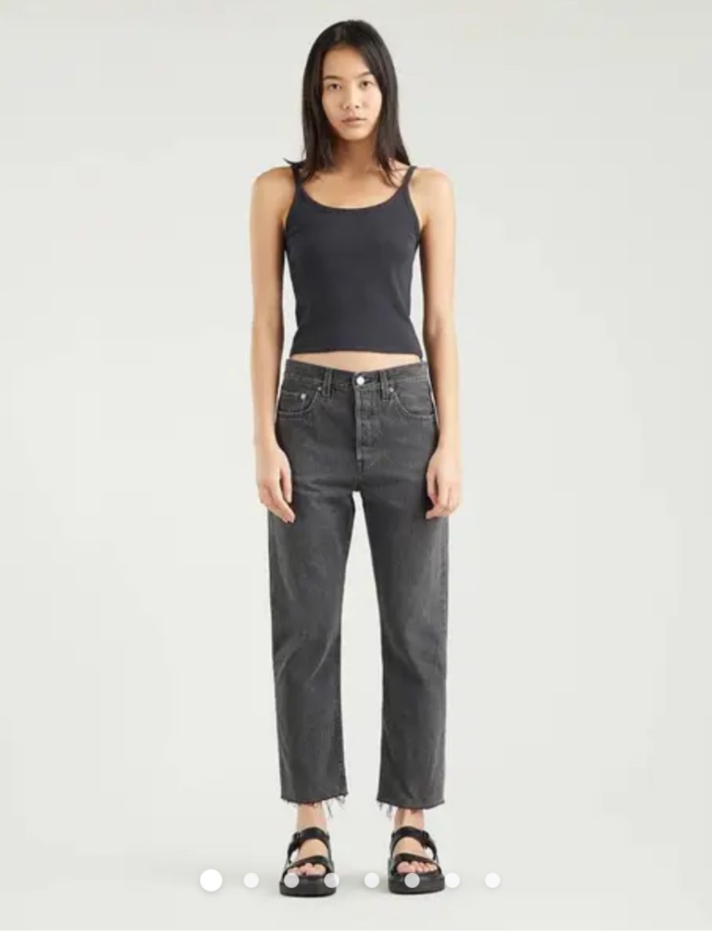 Levi's 501s Women's High-Rise Straight Cropped Jeans — Charcoal Gray